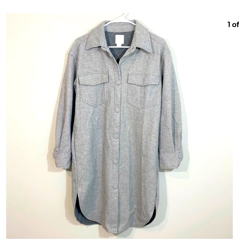 H&M long grey Shacket